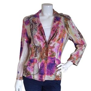 Early 2010s Basler Art Print Paisley Blazer